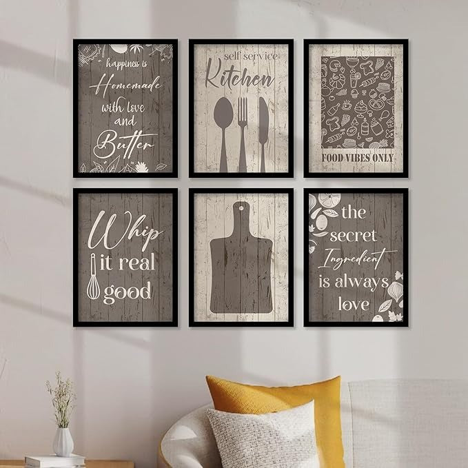 Kotart Happiness Is Homemade Quotes Posters with Frame for Kitchen