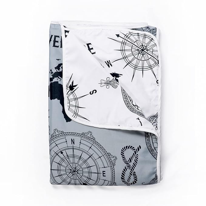 Divine Casa 120 GSM Microfiber Single Dohar Soft & Lightweight Throw Blanket Geographic Pattern Colour Stonewash Grey