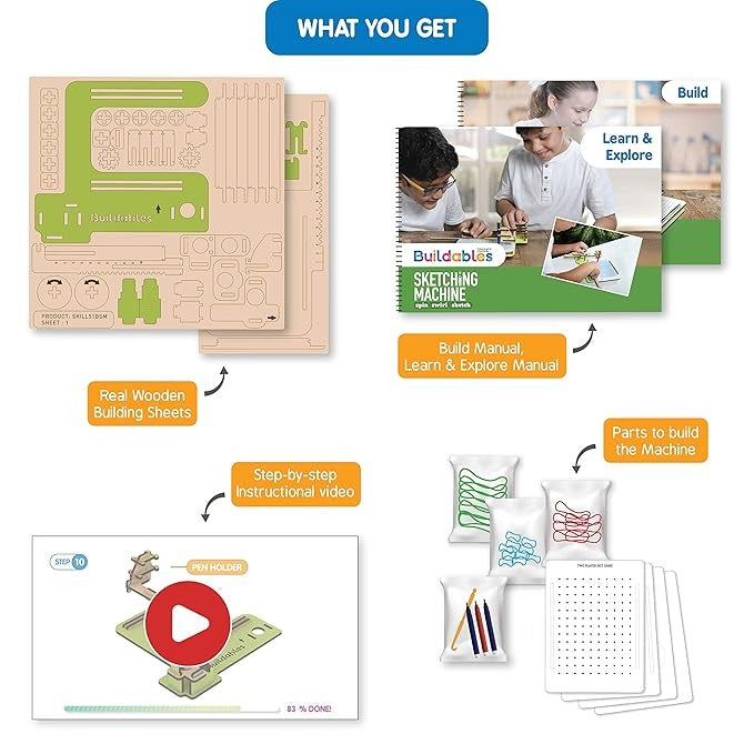 Skillmatics Stem Building Toy Buildables Sketching Machine Educational & Construction Diy Toy Ages 8 and Up