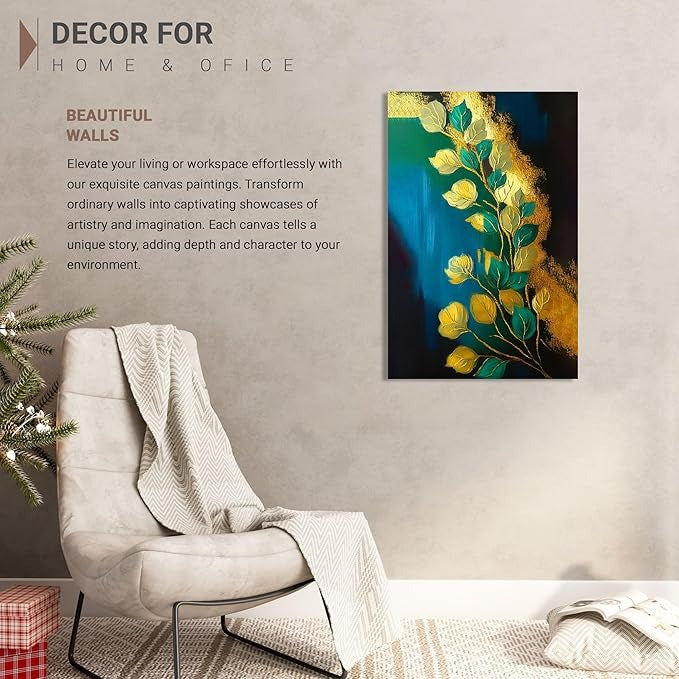 Kotart Green and Golden Modern Art Canvas Paintings for Bedroom Room Living Room Style09