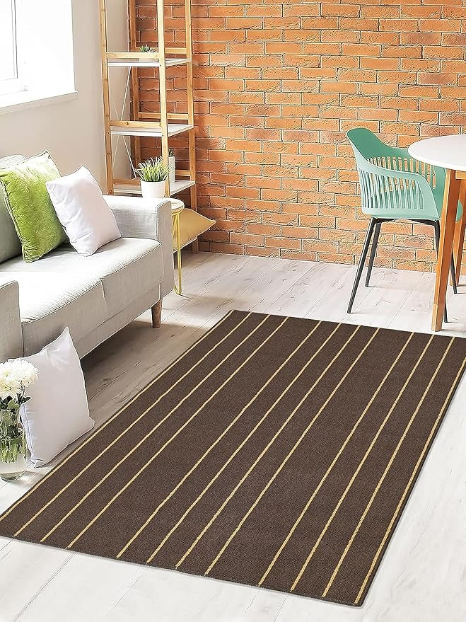 Saral Home Easy Living Saral Home Polypropylene Striped Anti Skid Rectangular Carpet
