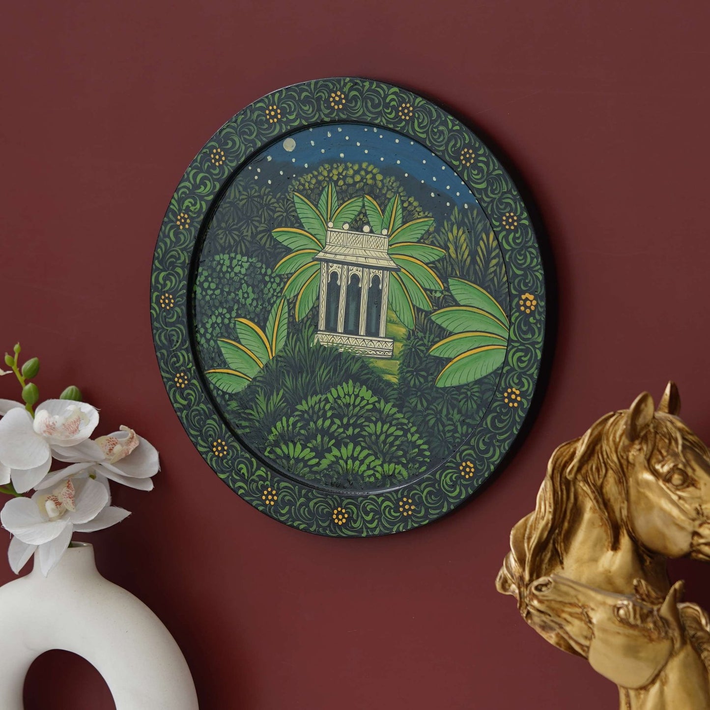 Traditional Pichwai Painting: A House in the Jungle Paradise