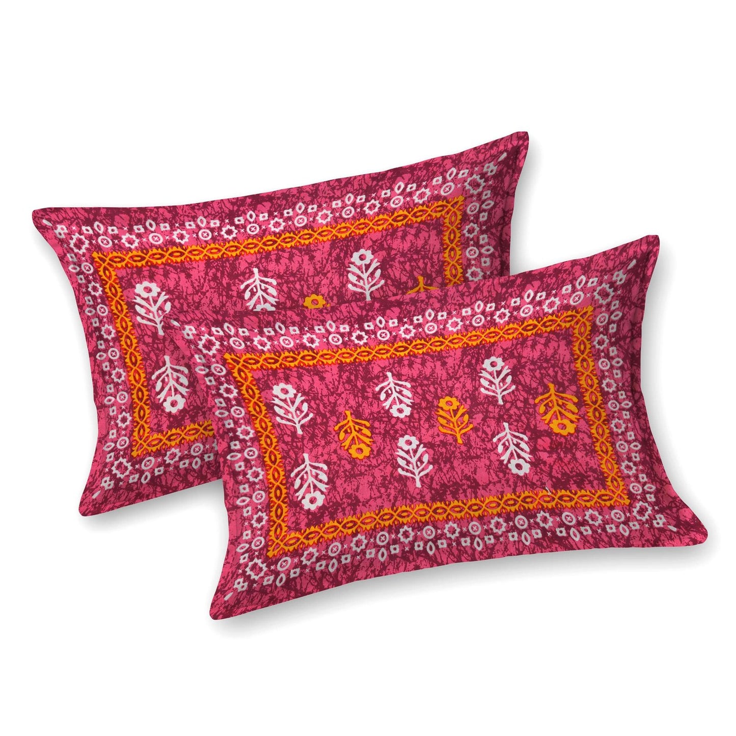 100% Pure Cotton Traditional Printed Bedsheet for Double Bed King Size Bedsheet with 2 Pillow Covers