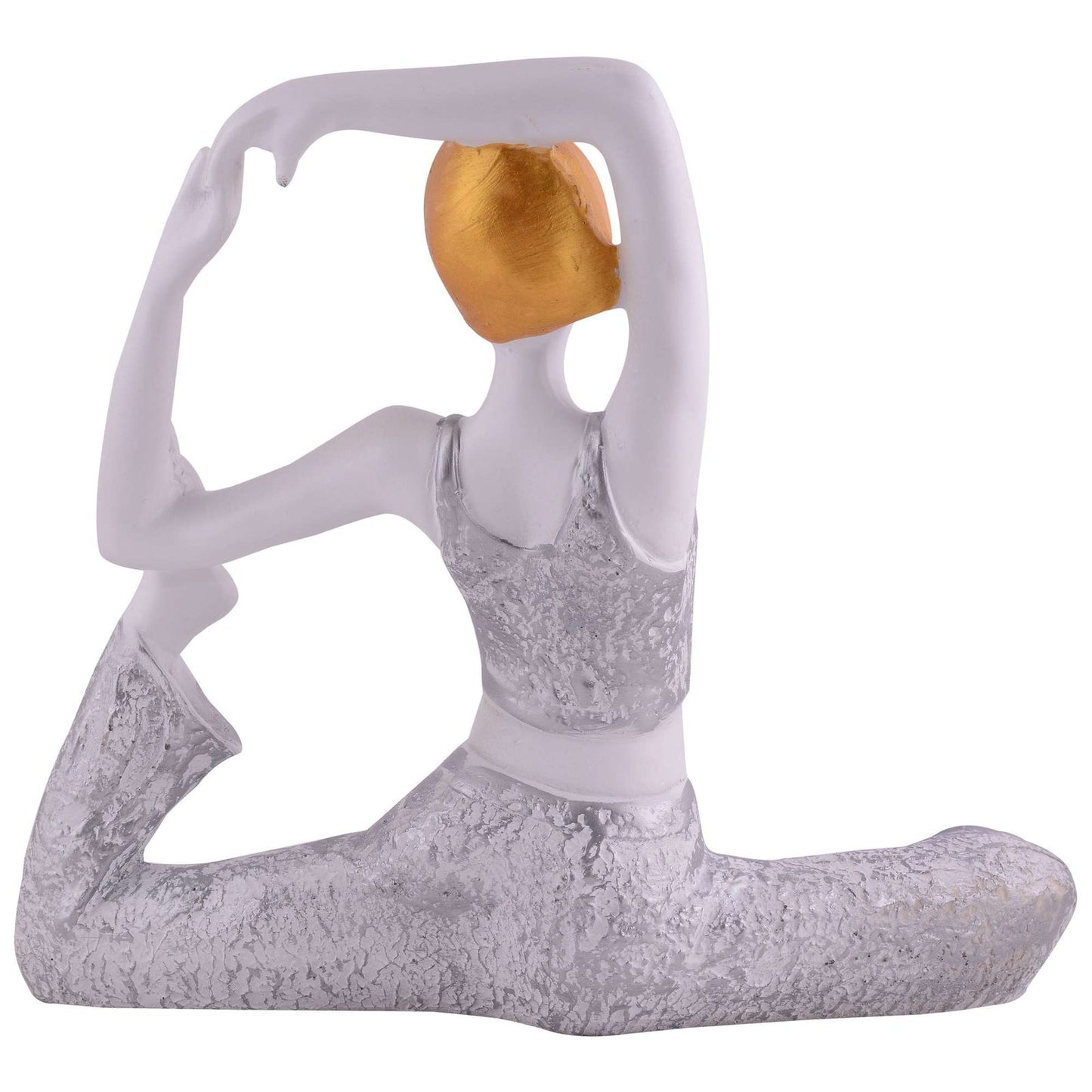 Suitable for home decor Yoga Posture Lady Statue Idol for Home Yoga Statue admirable piece of gift (silver)