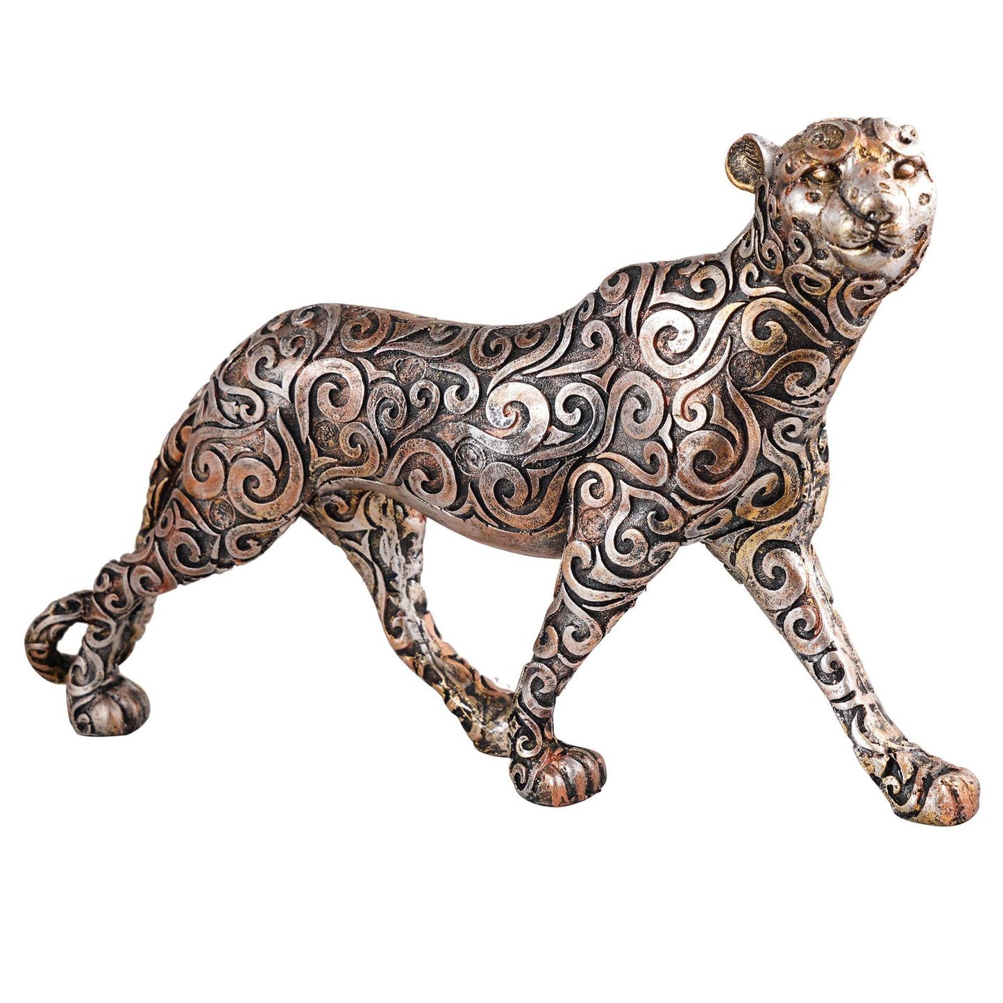 Panther Standing Position Animal Showpiece Antique Sculpture for Home Decor Showpiece Figurine