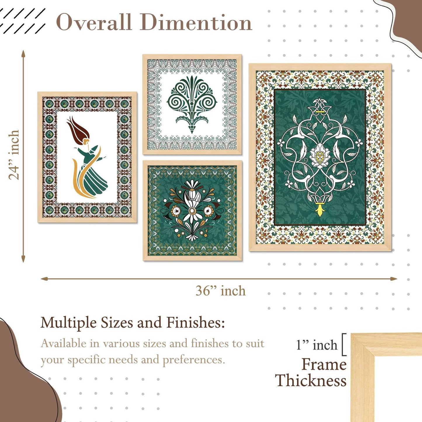 SET OF 4 DIGITAL WALL PAINTING