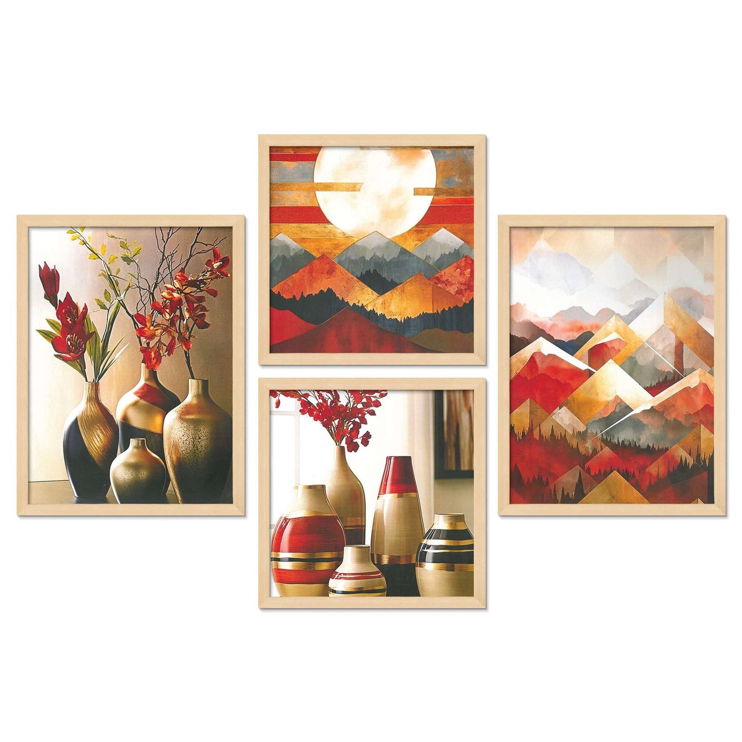 SET OF 4 DIGITAL WALL PAINTING