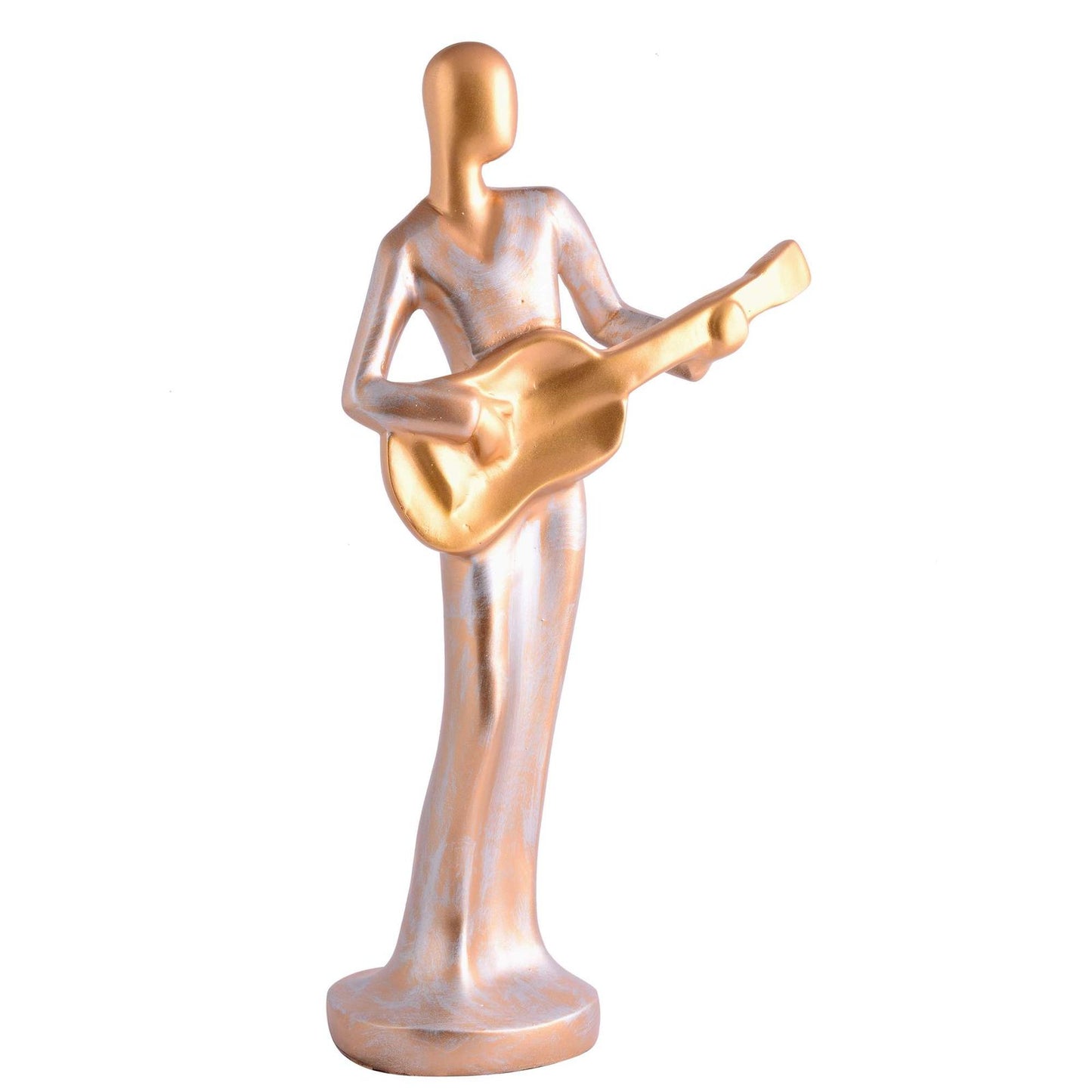 Modern metal musician golden white statue Resin figurine Contemporary art Music decor Metal sculpture, Modern home decor, Musician gift