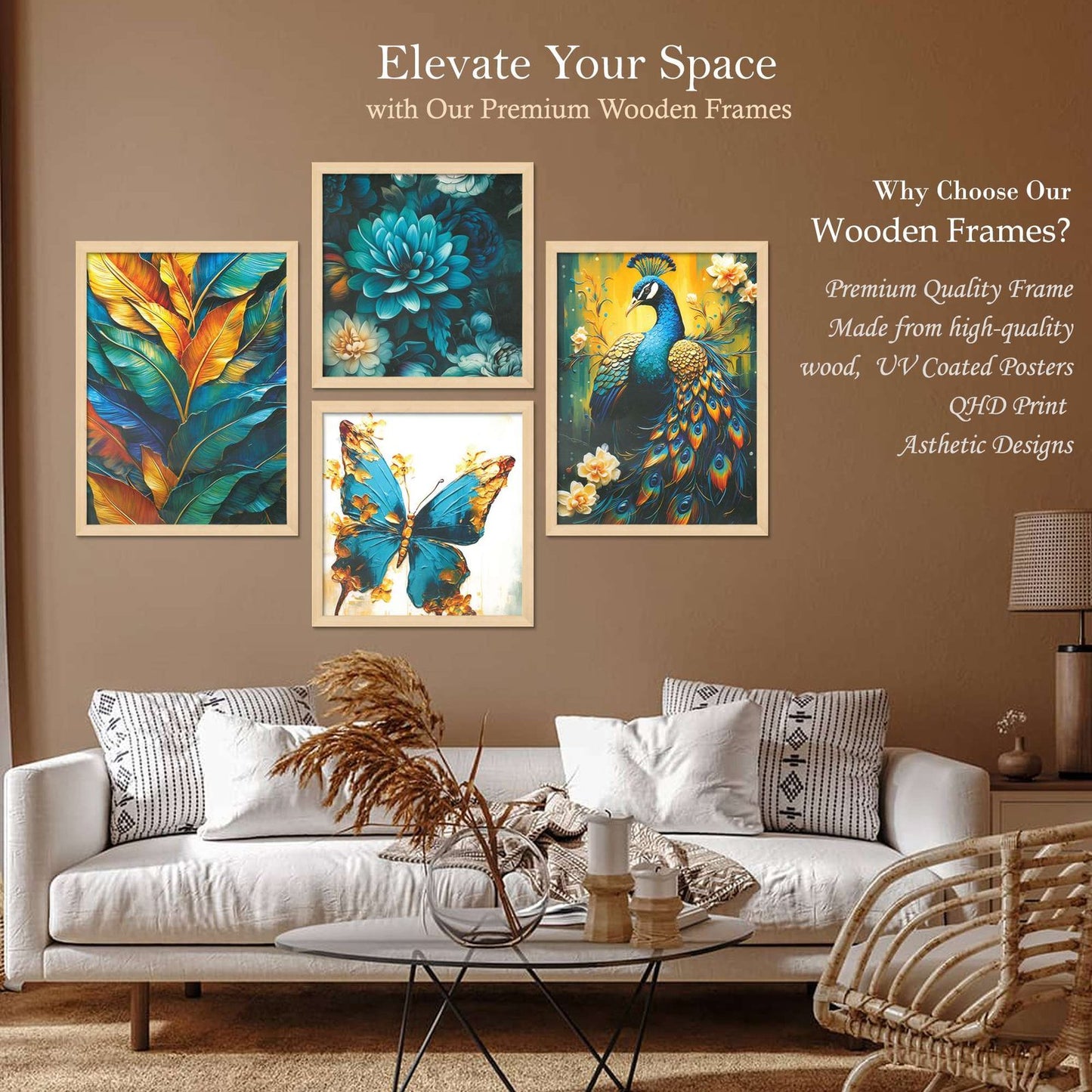 SET OF 4 DIGITAL WALL PAINTING