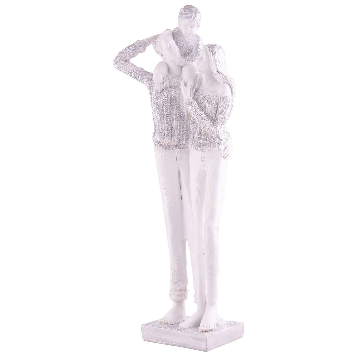 MOTHER and Father with Child complete faimily Love golden white Statue showpiece for Home Decor and Gifting