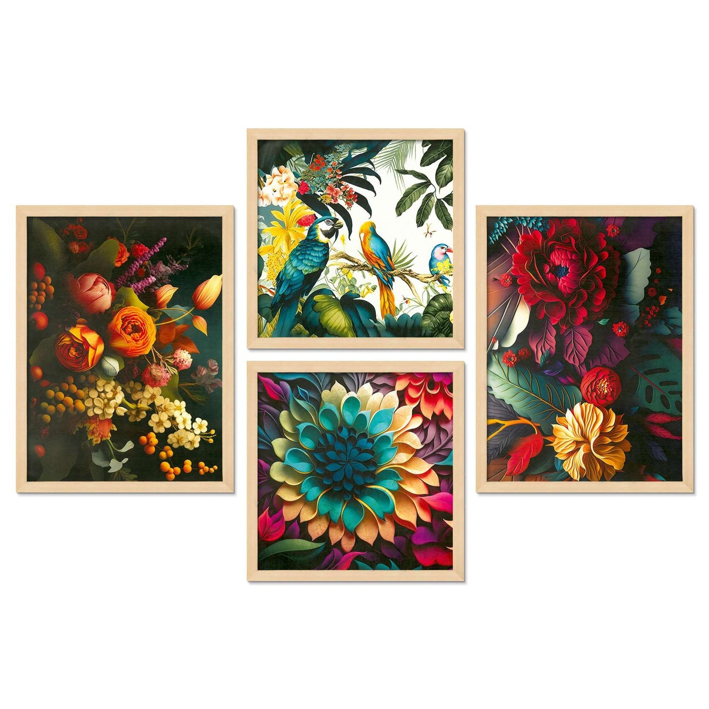 SET OF 4 DIGITAL WALL PAINTING