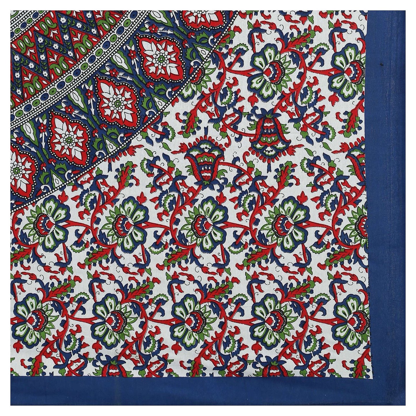 100% Pure Cotton Traditional Printed Bedsheet for Double Bed King Size Bedsheet with 2 Pillow Covers
