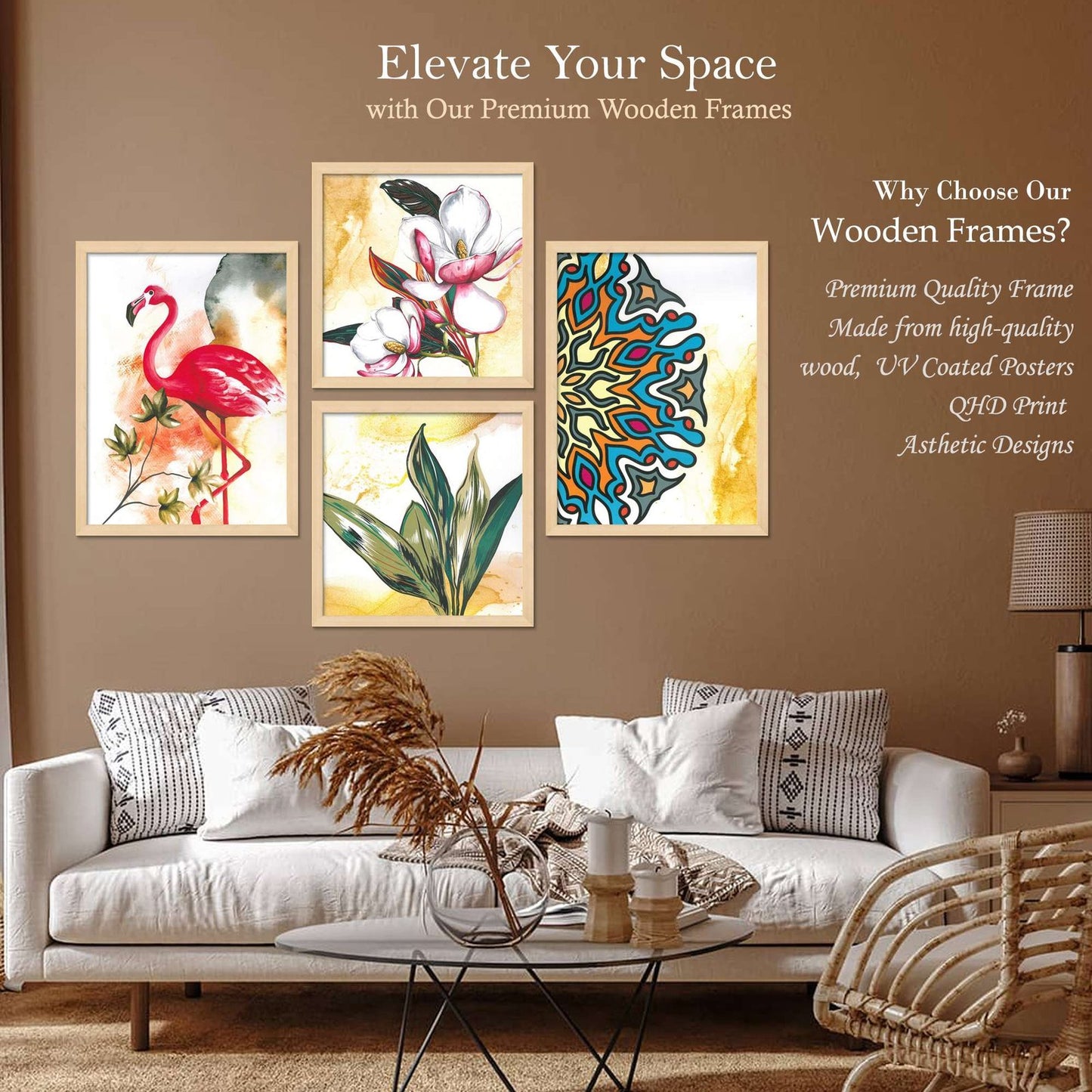 SET OF 4 DIGITAL WALL PAINTING