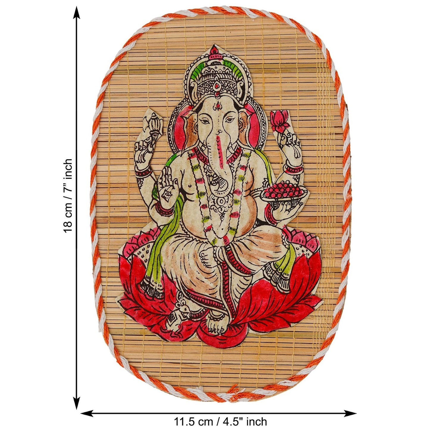 Bamboo Hand Crafted Wall Hangings Of The Trio Of Ganesh Ji, Laxmi Ji And Sarwasti Ji Painting For Home D?cor