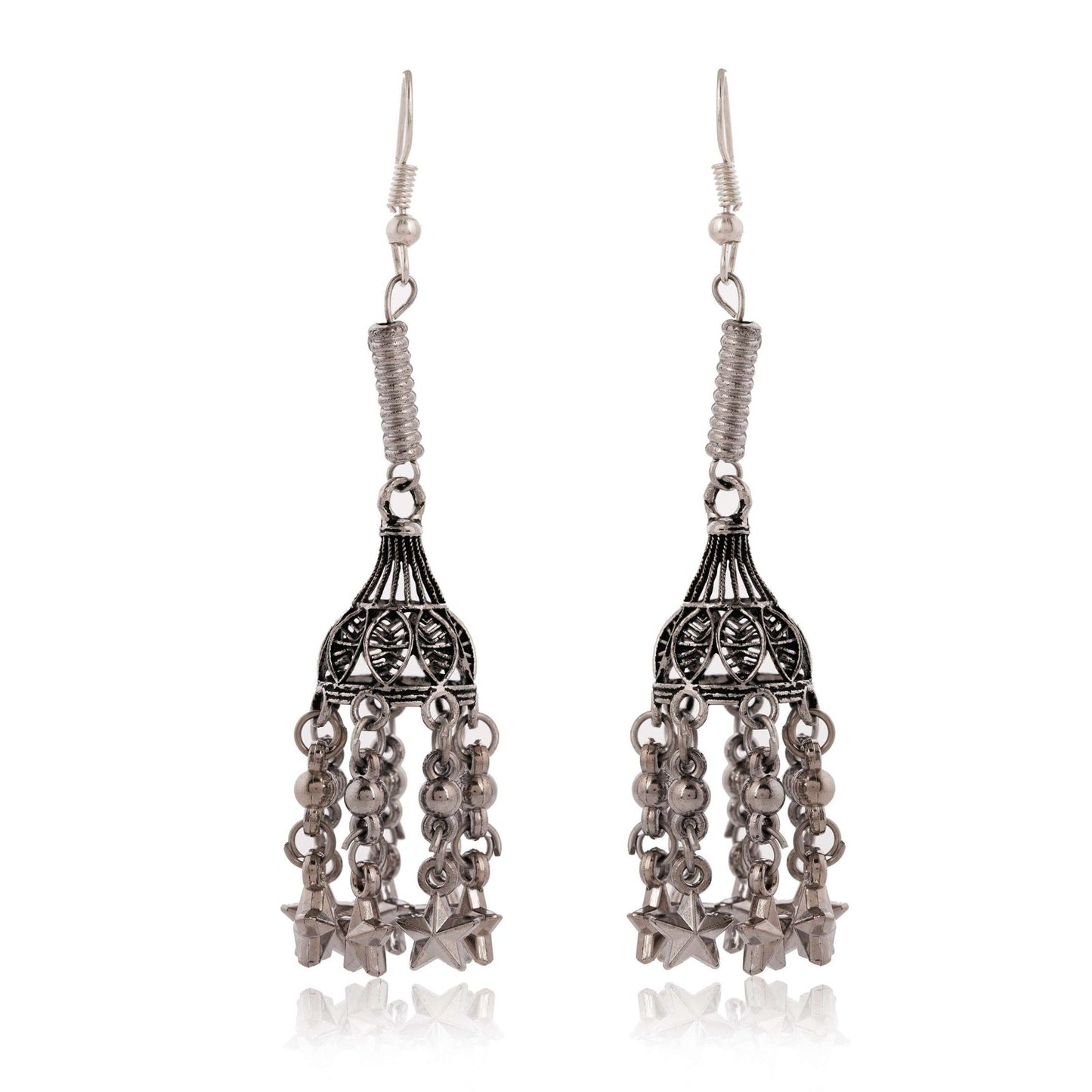Women’s AZ838-OXidised Multipel Layer Long Jhumka Earrings for women Nickel Jhumki Earring