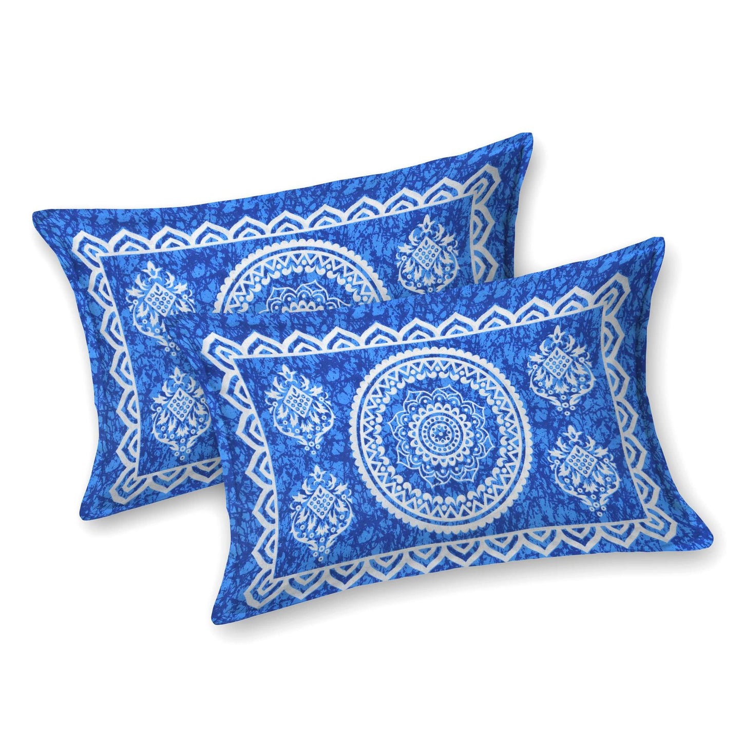 100% Pure Cotton Traditional Printed Bedsheet for Double Bed King Size Bedsheet with 2 Pillow Covers