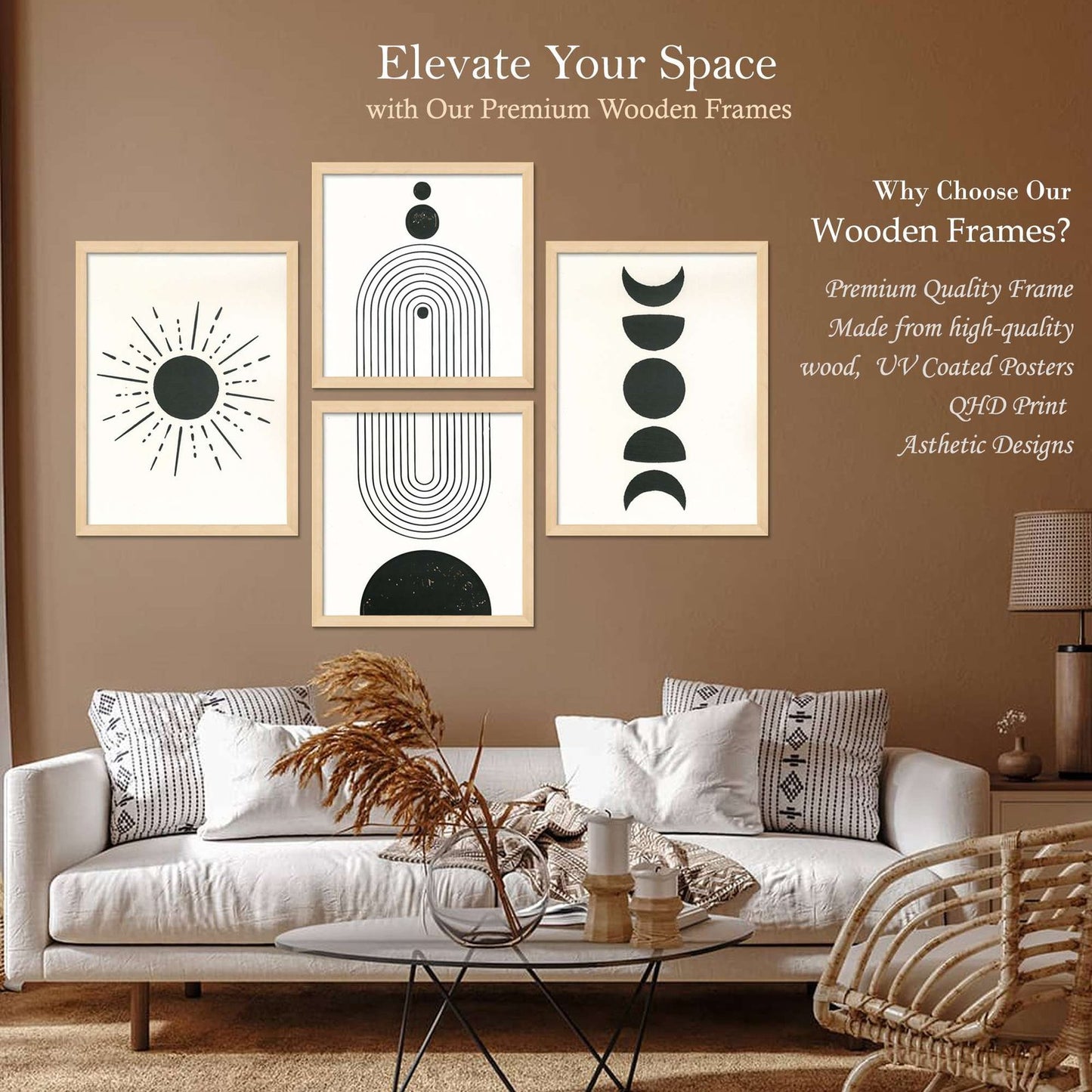 SET OF 4 DIGITAL WALL PAINTING