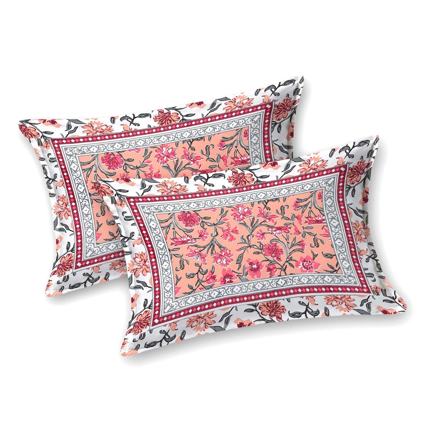 100% Pure Cotton Traditional Printed Bedsheet for Double Bed King Size Bedsheet with 2 Pillow Covers