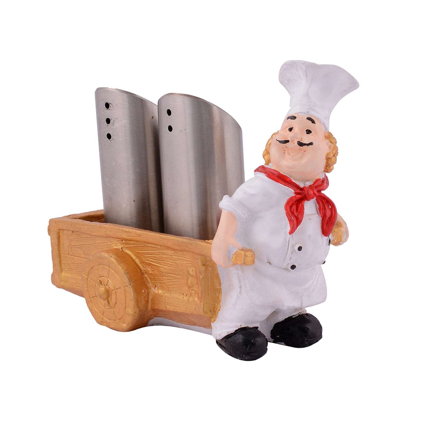 Resin Chef Figures Decorative Ornaments,Kitchen Decor,Cook Café Bar Statue, French Chef Figurines with Tray Message Board-1