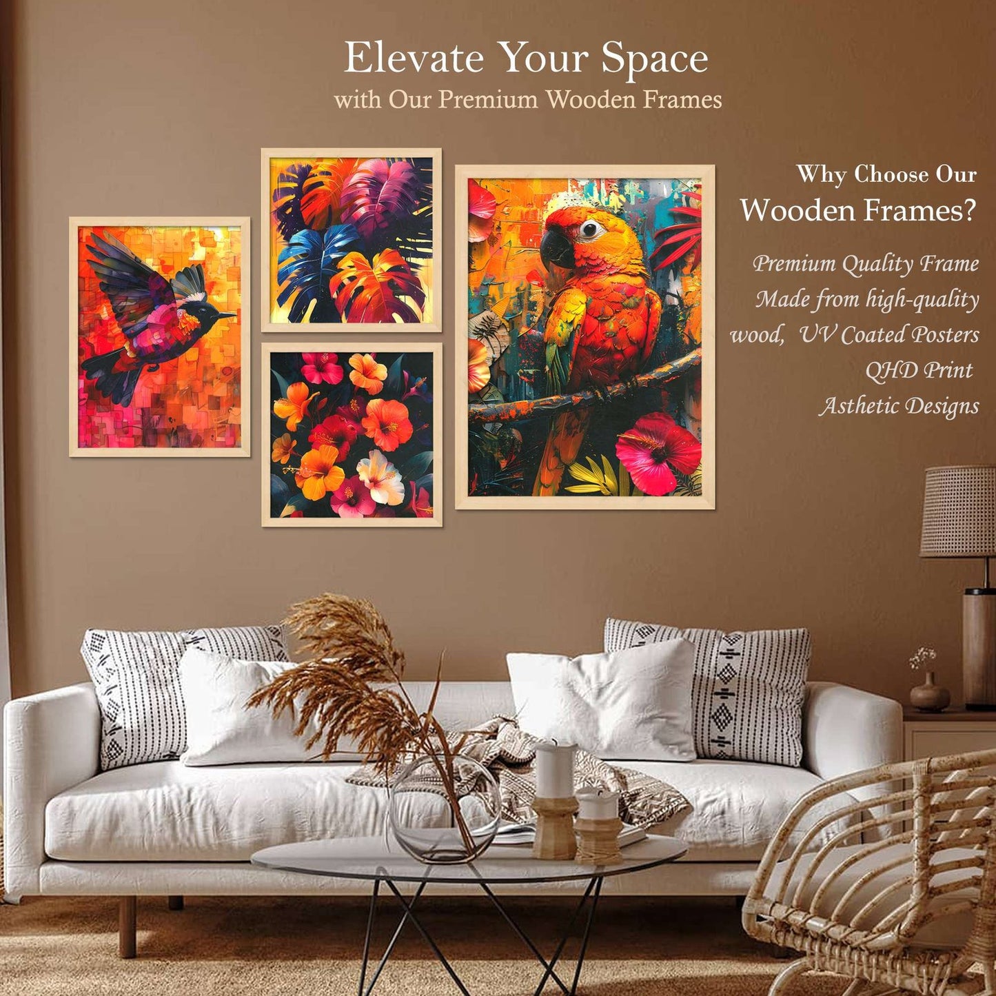 SET OF 4 DIGITAL WALL PAINTING