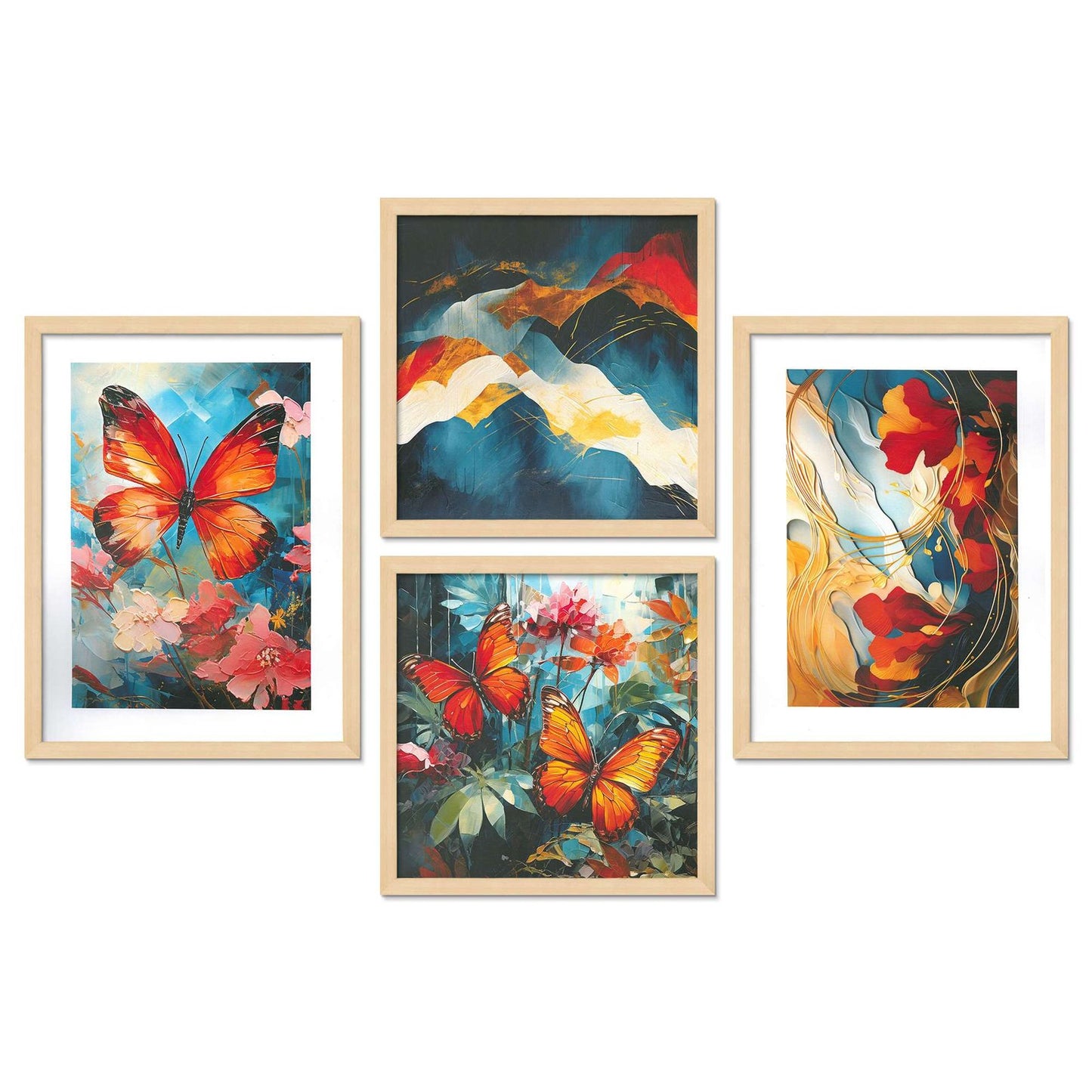 SET OF 4 DIGITAL WALL PAINTING