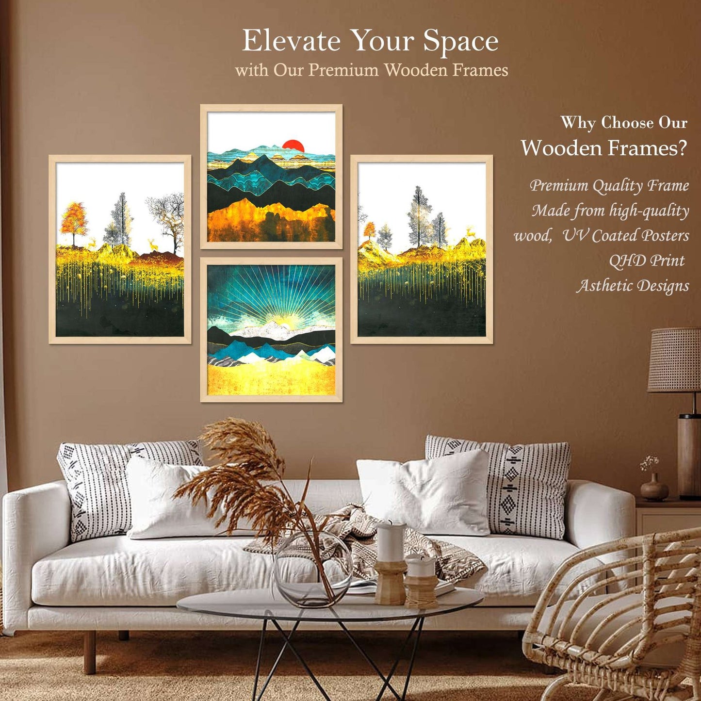 SET OF 4 DIGITAL WALL PAINTING