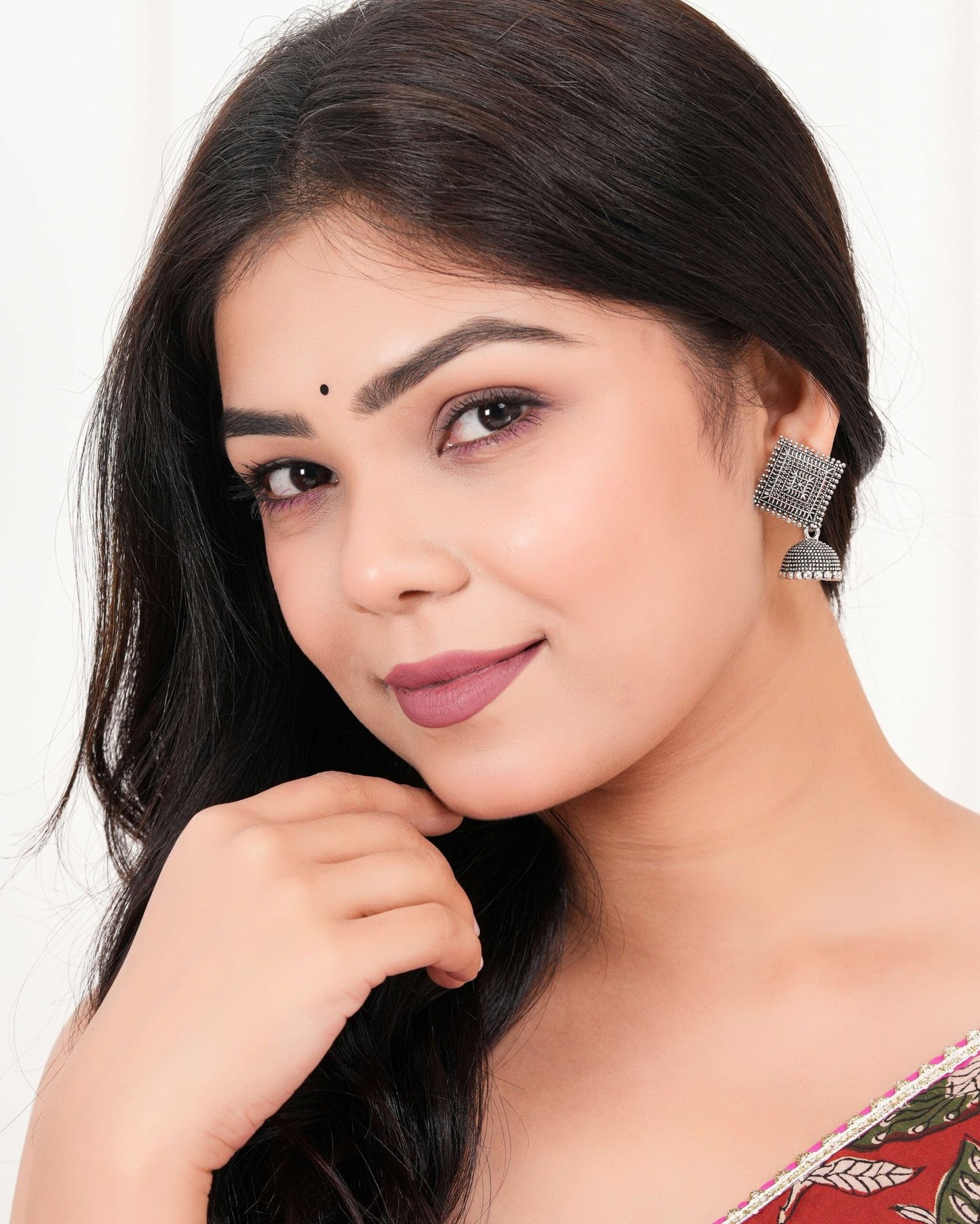 Women Traditional Silver AZ838-OXidised Jhumka Set | German Silver Chand Baliyan & Jhumkas Earrings for Women | Birthday & Anniversary Gift -AZ838-OX-ER50