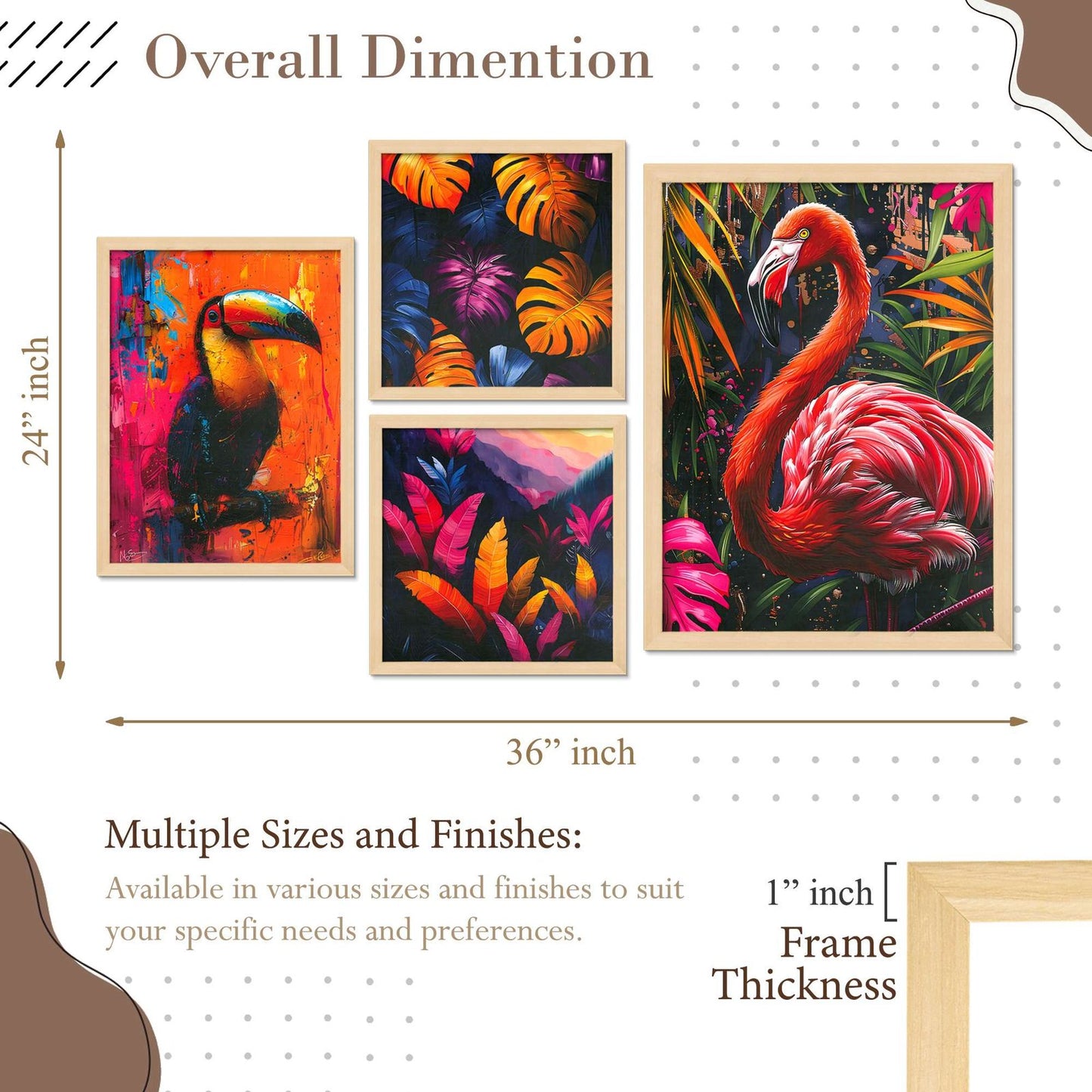 SET OF 4 DIGITAL WALL PAINTING