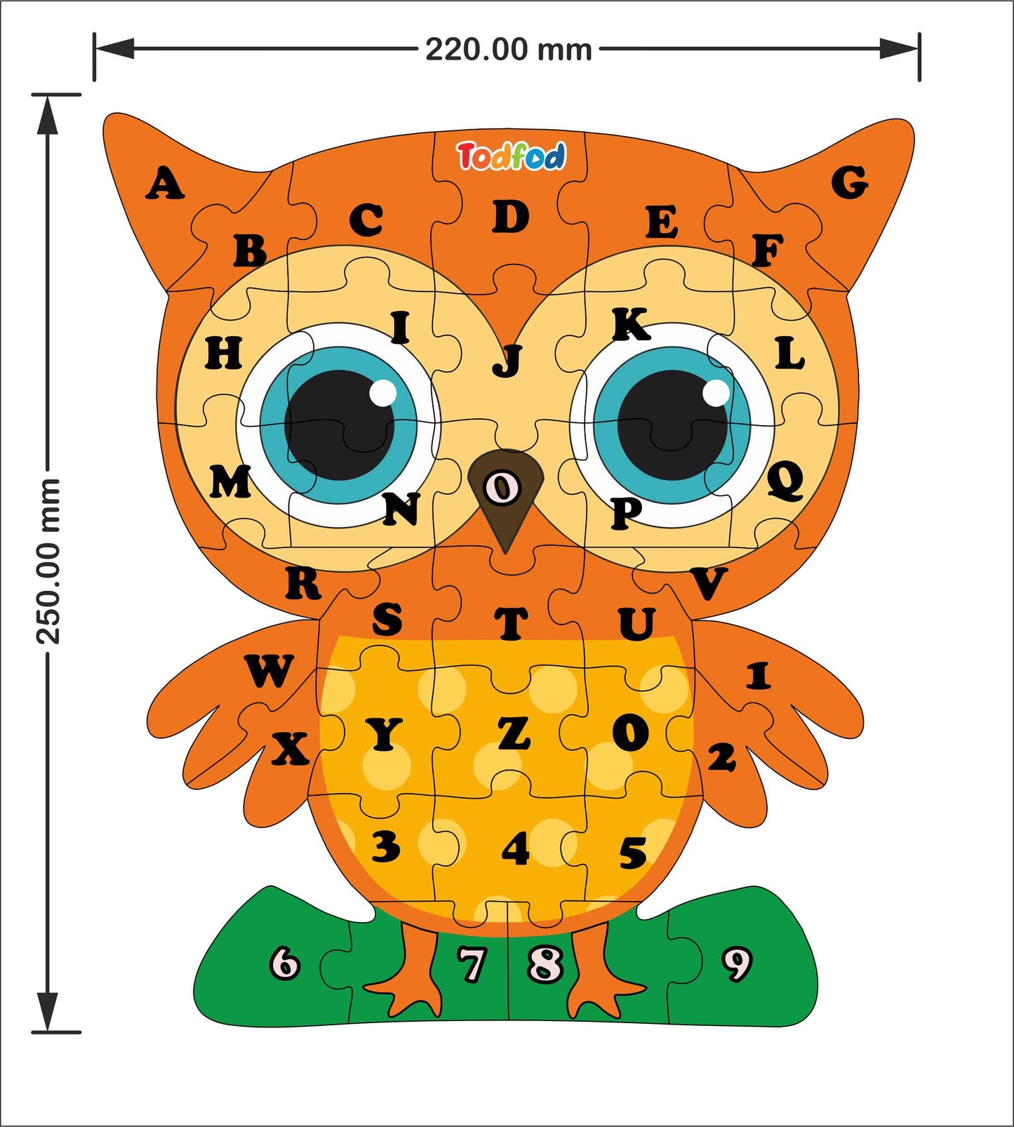 Wooden Jigsaw Puzzle – Owl Shaped English Alphabets