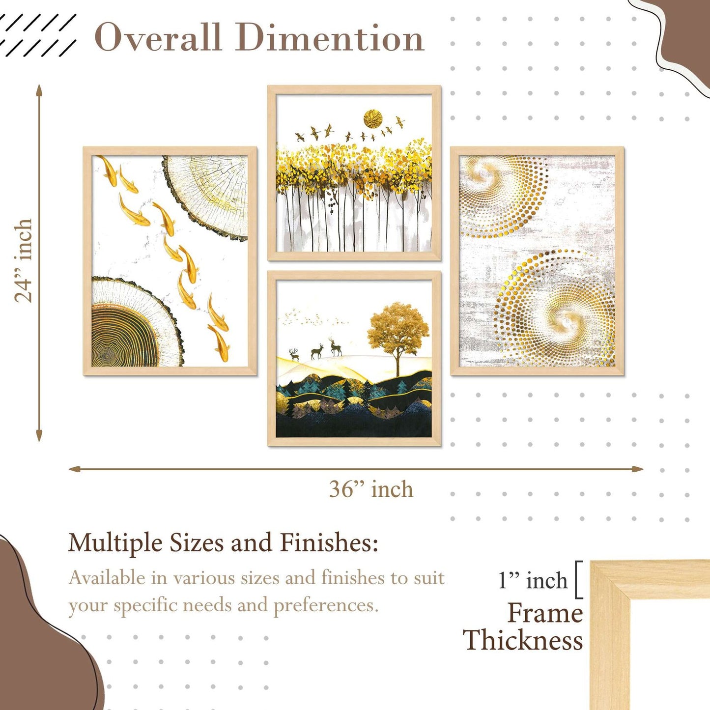 SET OF 4 DIGITAL WALL PAINTING