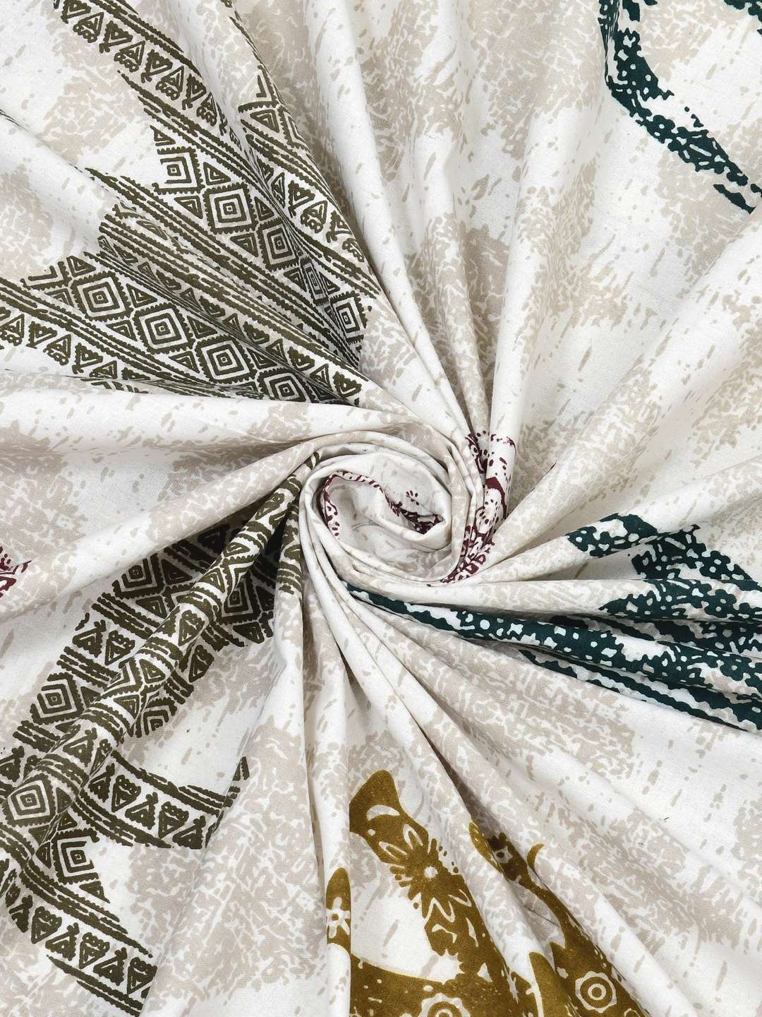 100% Pure Cotton Traditional Printed Bedsheet for Double Bed King Size Bedsheet with 2 Pillow Covers