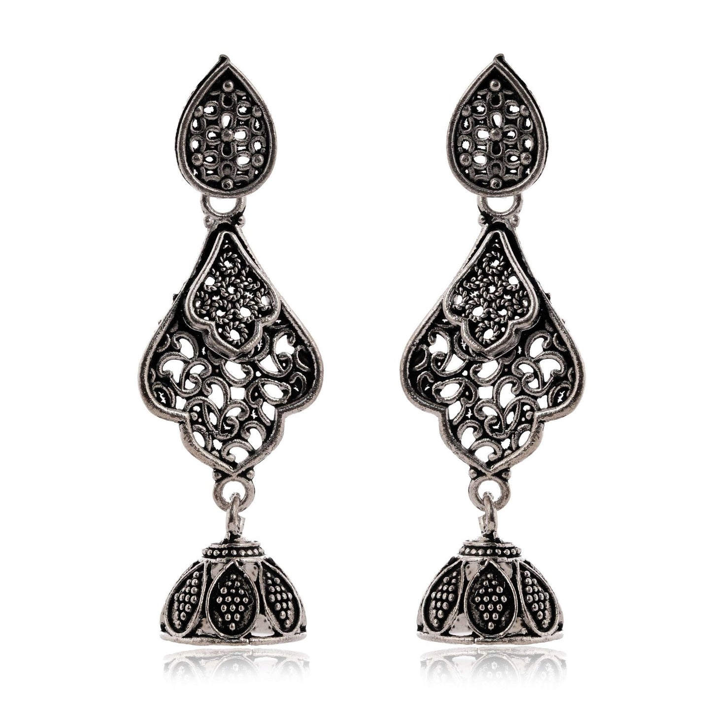 Women’s Indian Bollywood Stylish AZ838-OXidised Earrings Traditional Ethnic Jhumka/Jhumki Earrings for Women – Unique Design -AZ838-OX-ER20