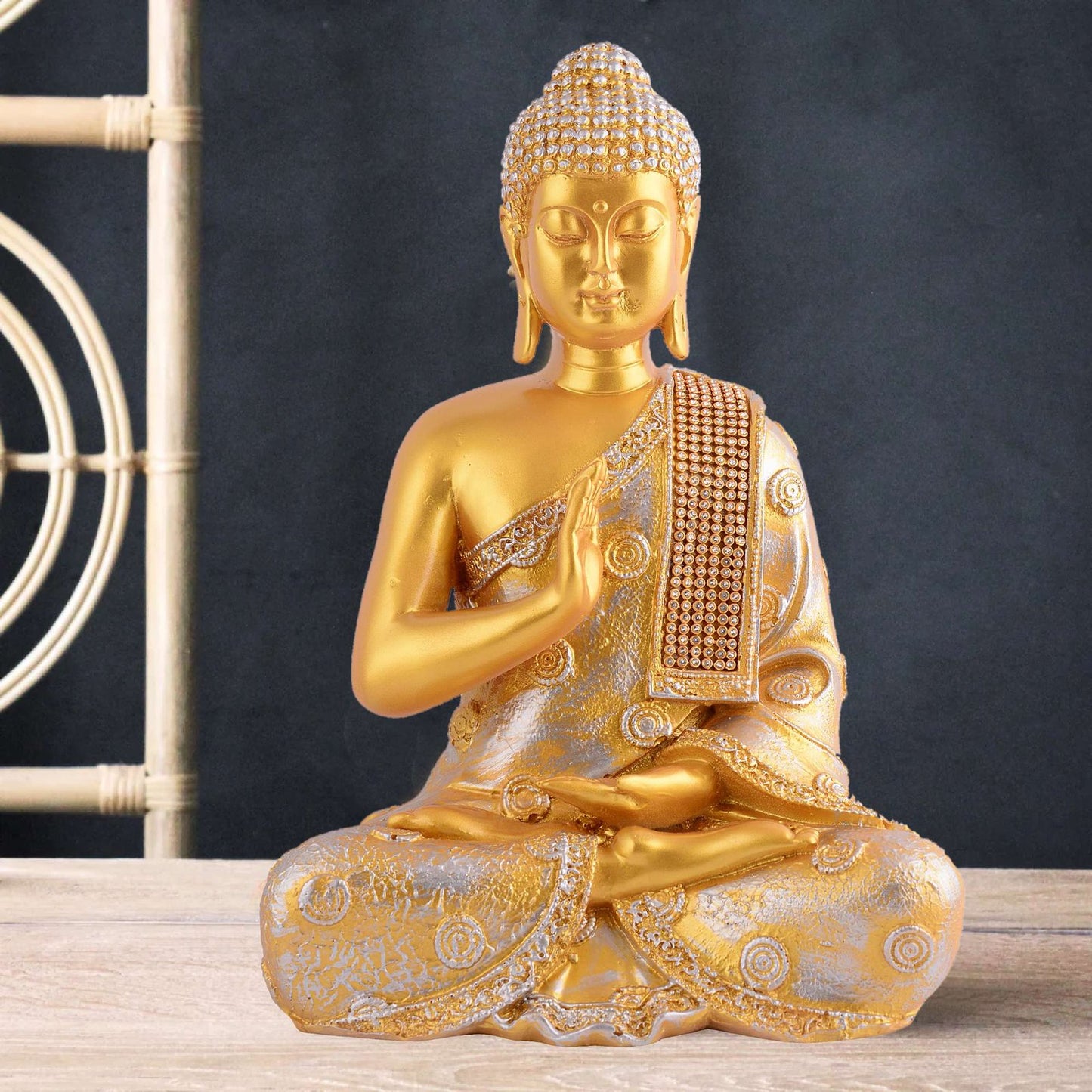 Buddha Idol Statue Showpiece Gift Gifting Item Polystone Home Decor Decoration