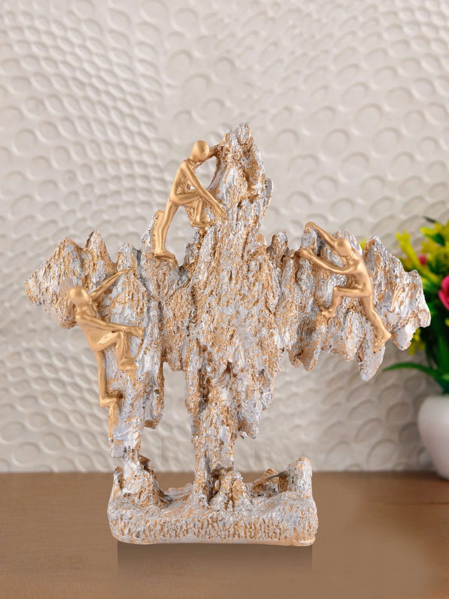 Men Sitting on Ball Showpiece for Home Decor Showpiece, Atlas Sculpture for Office Table Décor multicolour