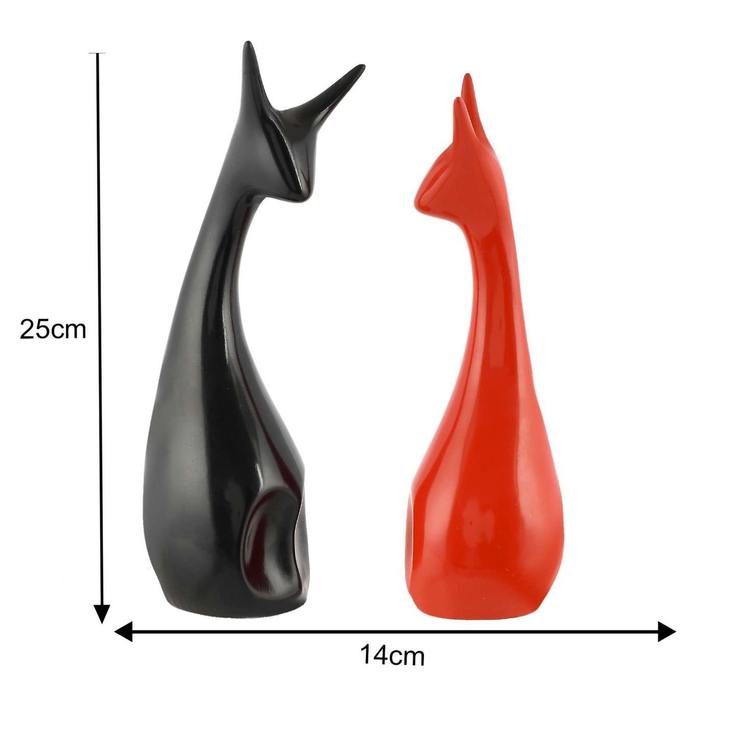 Giraffe Pair Antique Finish Showpiece