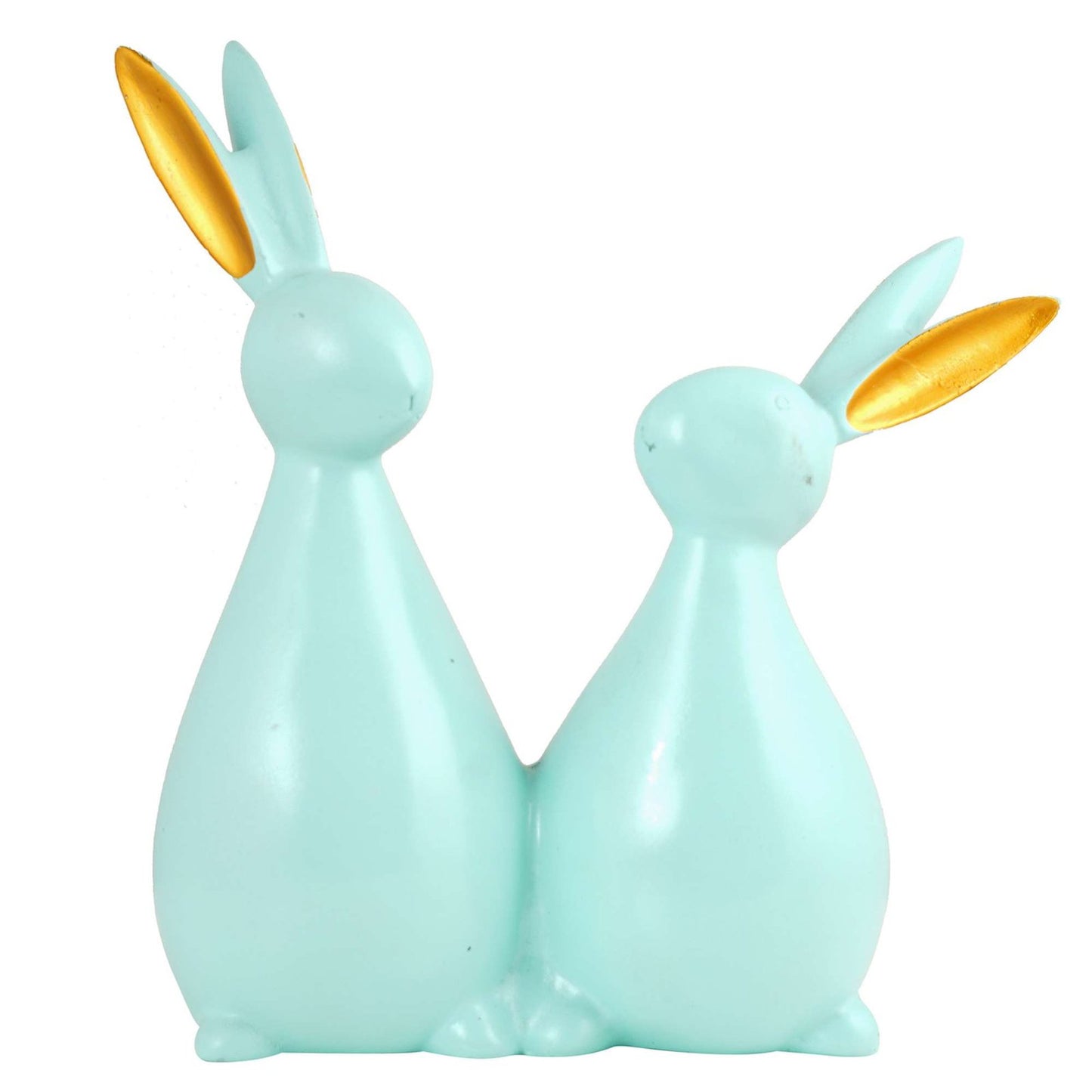 Rabbit Cute Pair Statue for Home Decor Showpiece | Kids Room Decorative Showpiece (Light Green)