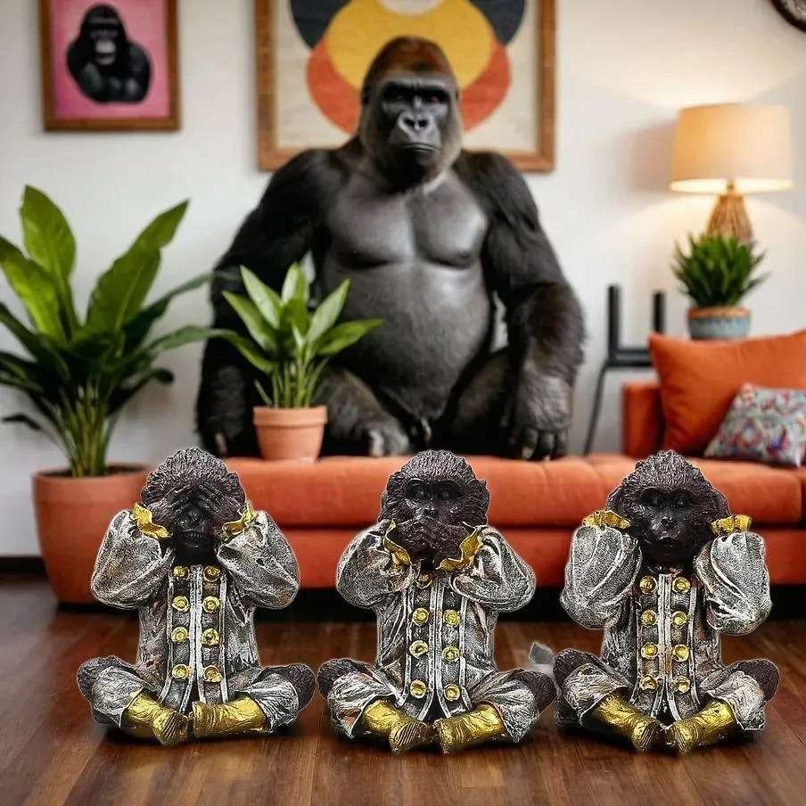 Set of 3 Monkey Showpiece