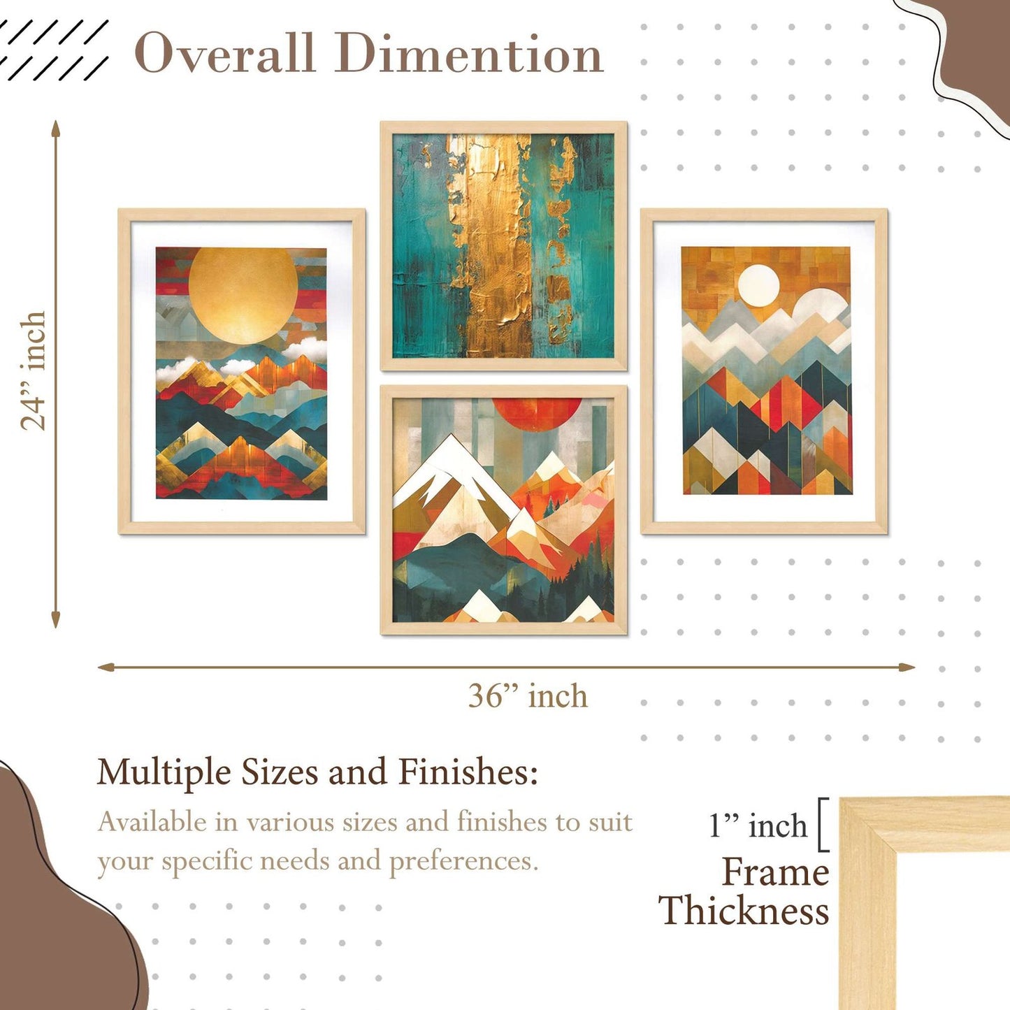 SET OF 4 DIGITAL WALL PAINTING