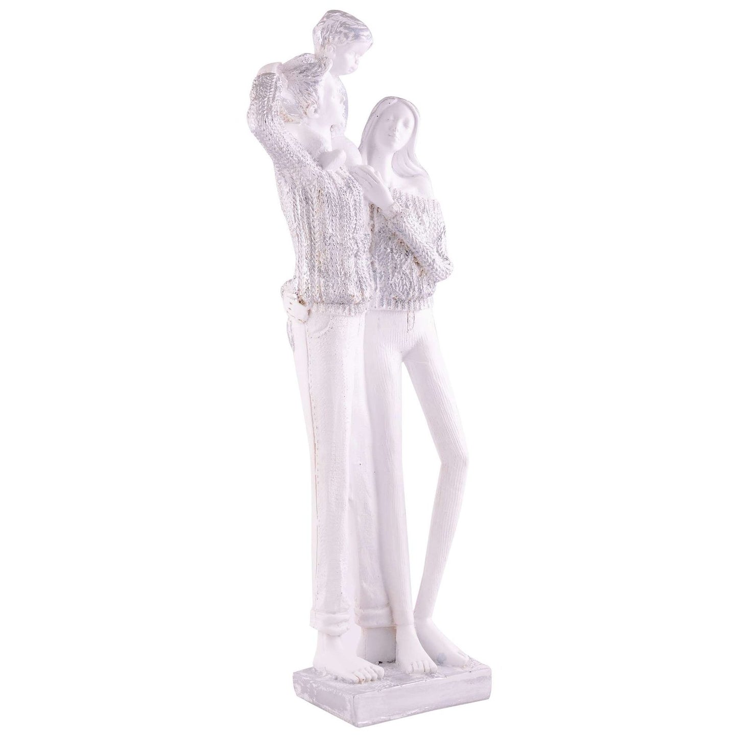 MOTHER and Father with Child complete faimily Love golden white Statue showpiece for Home Decor and Gifting