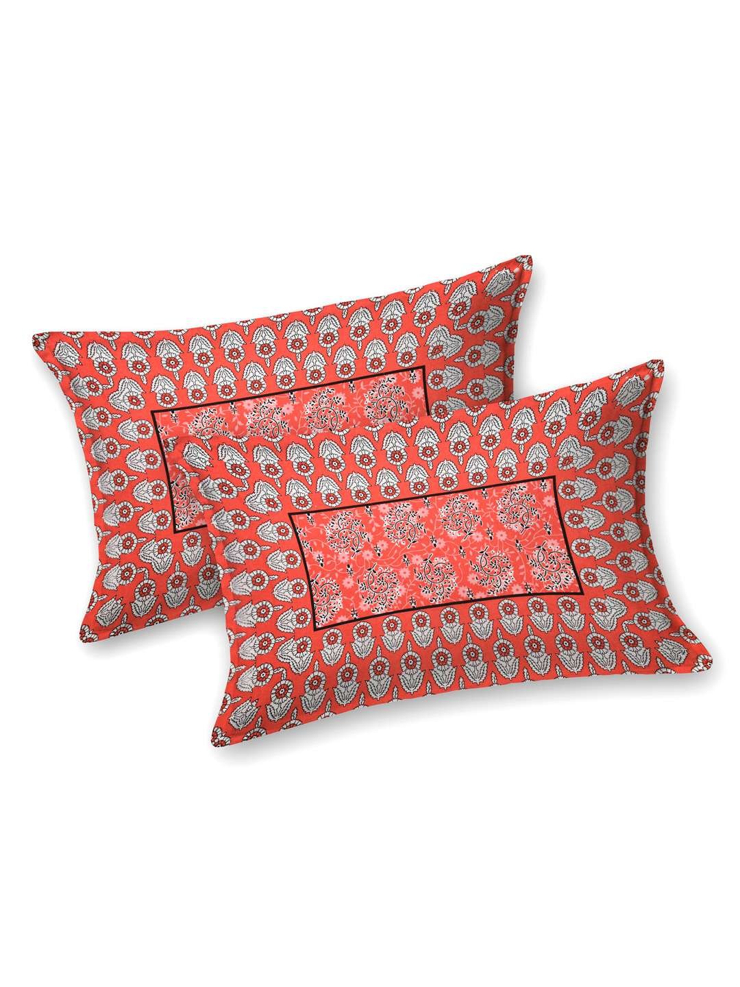 100% Pure Cotton Traditional Printed Bedsheet for Double Bed King Size Bedsheet with 2 Pillow Covers