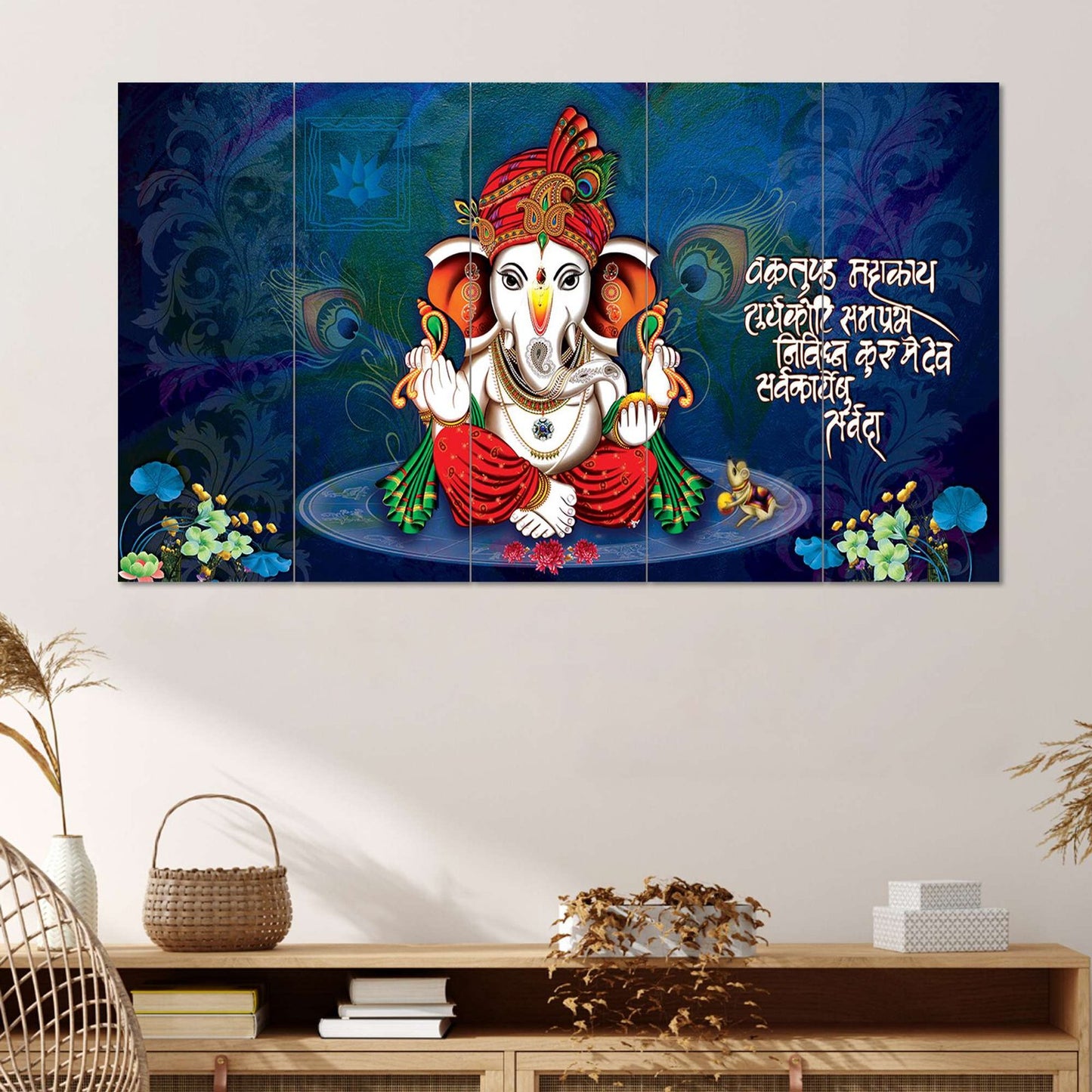 Set Of 5 Wooden Framed Wall Paintings