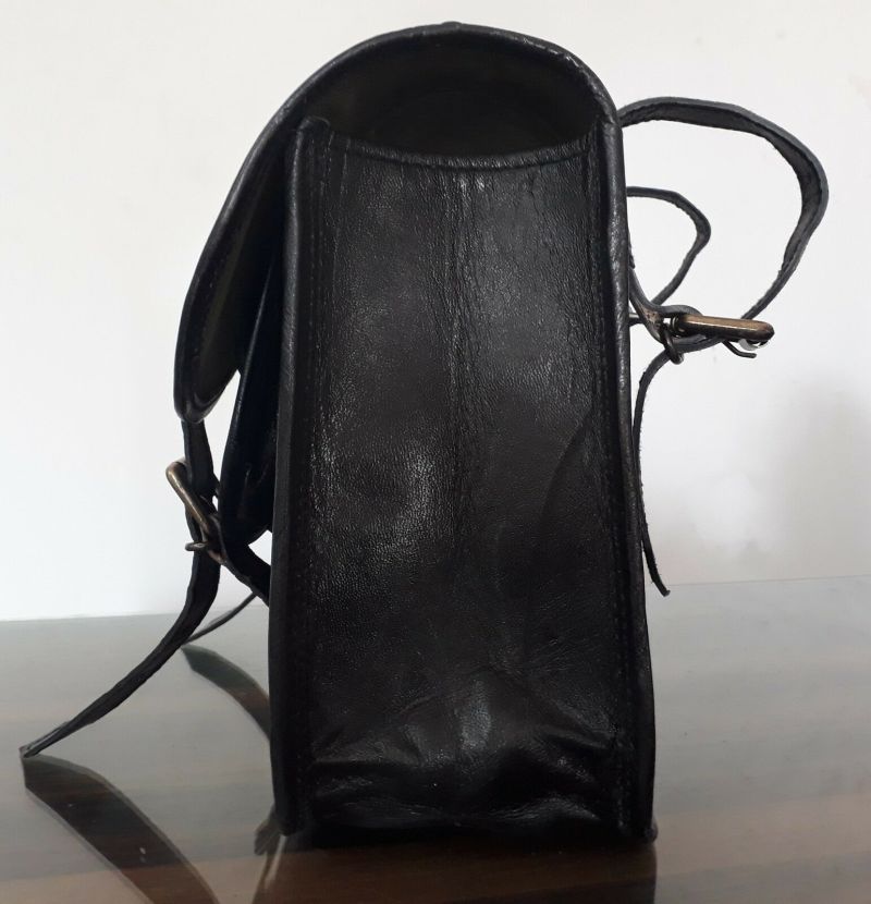 Craftshades Saddle Bags Motorcycle Bag Black Leather Pouch Saddlebag Motorbike Tool Pouch Set of 3 Bags Saddle Leather bag
