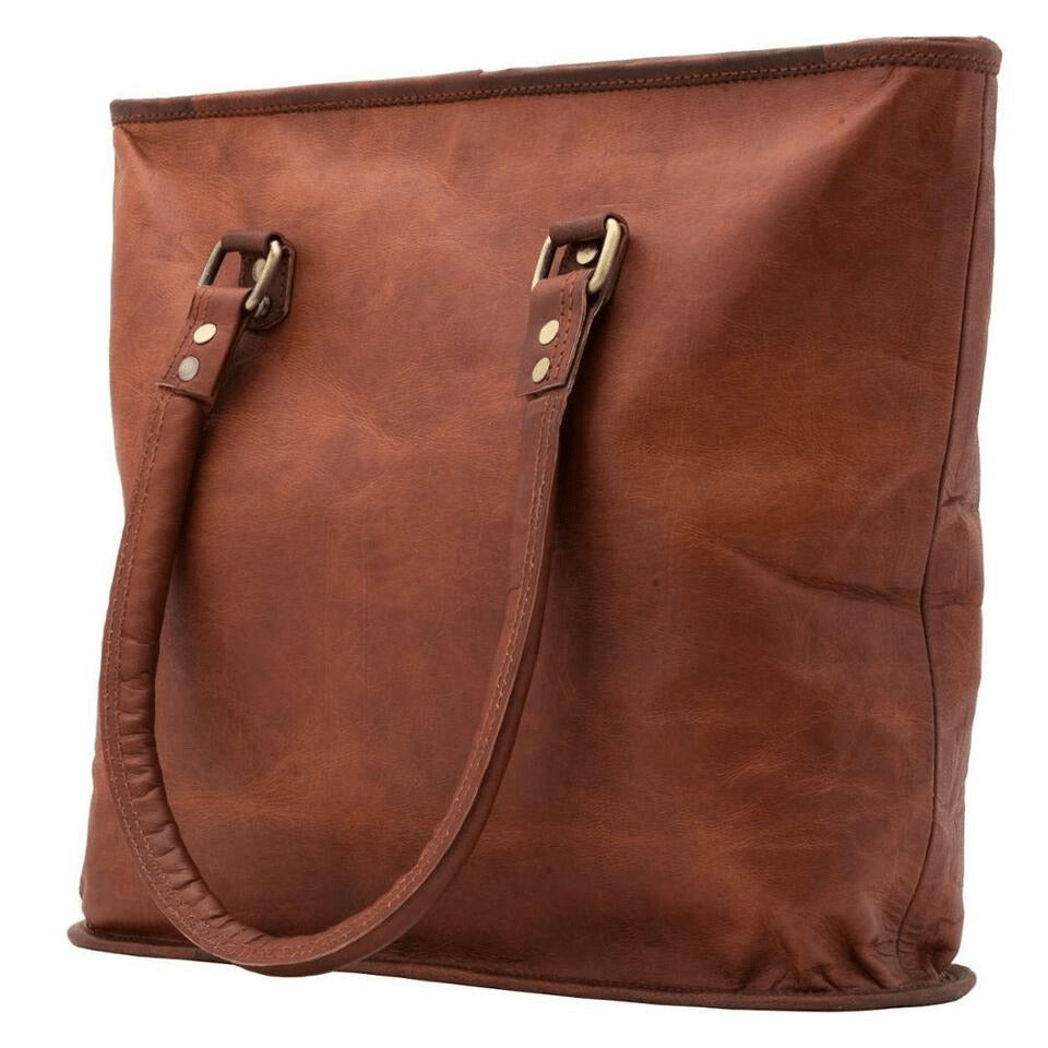 Craftshades – 13 inch Handcrafted Leather Women’s with pocket Tote Bag | 100% Genuine Leather