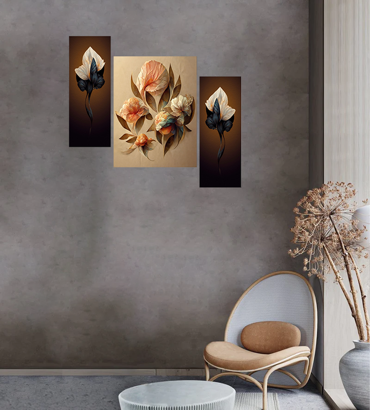 Set Of 3 Digital Wall Painting
