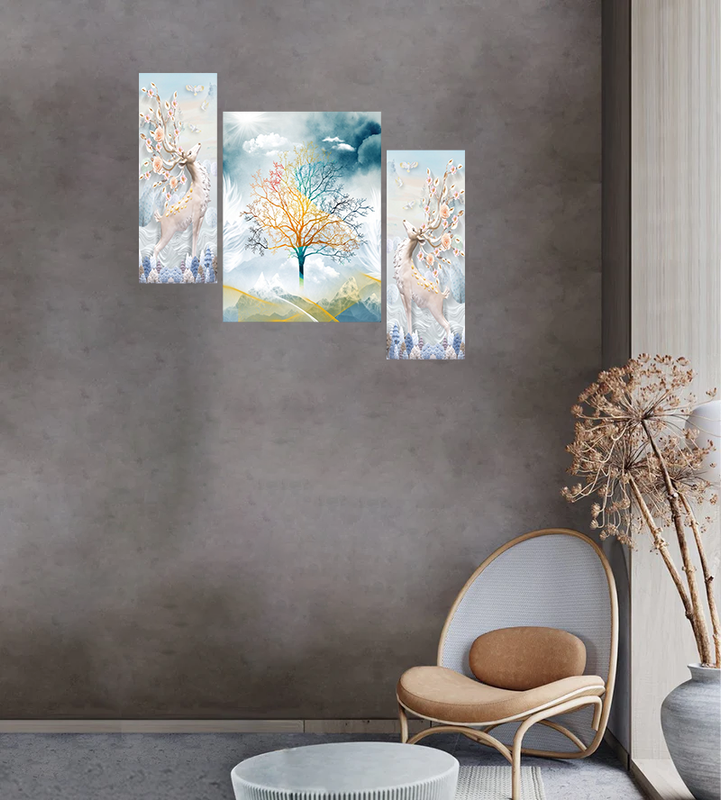 Set Of 3 Digital Wall Painting