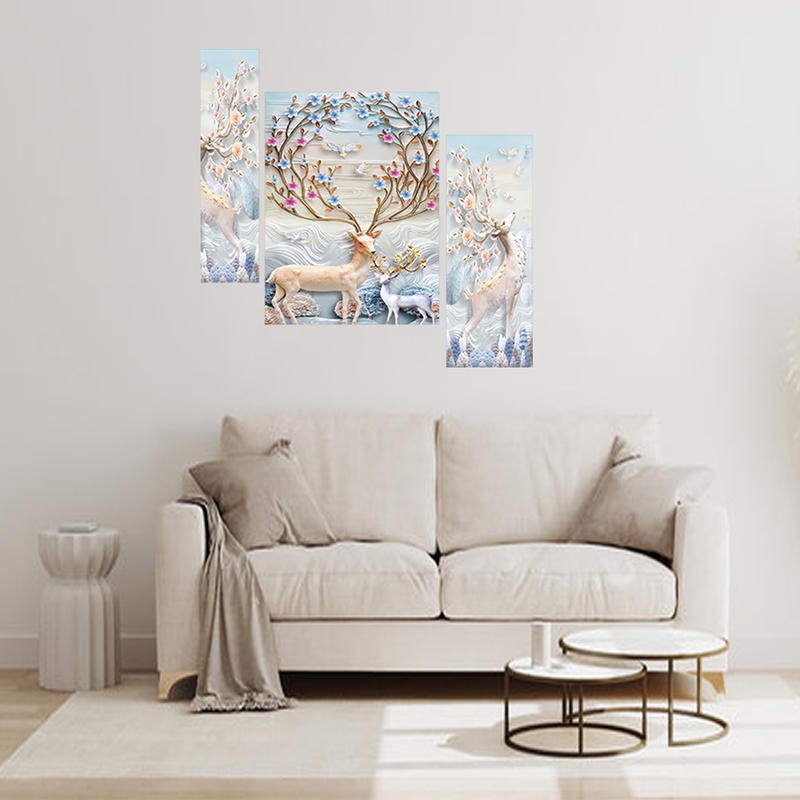 Set Of 3 Digital Wall Painting