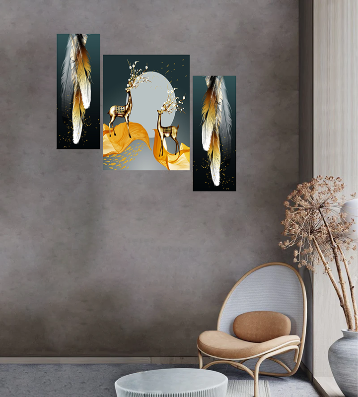 Set Of 3 Digital Wall Painting