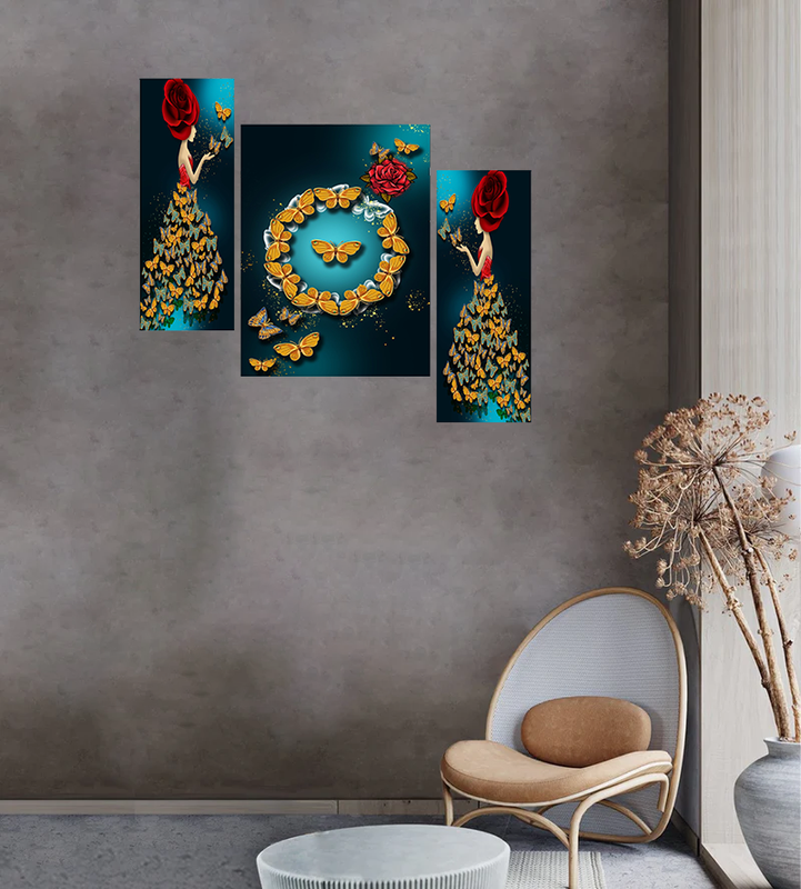 Set Of 3 Digital Wall Painting