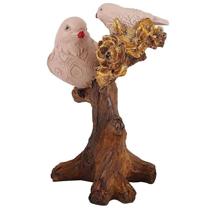 Resin Handcrafted Birds Couple On Tree Showpiece Bird Statue For Home Dcor Living Room Bedroom Table Top Antique Garden Decoration Items