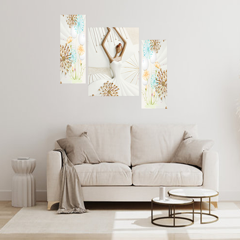 Set Of 3 Digital Wall Painting
